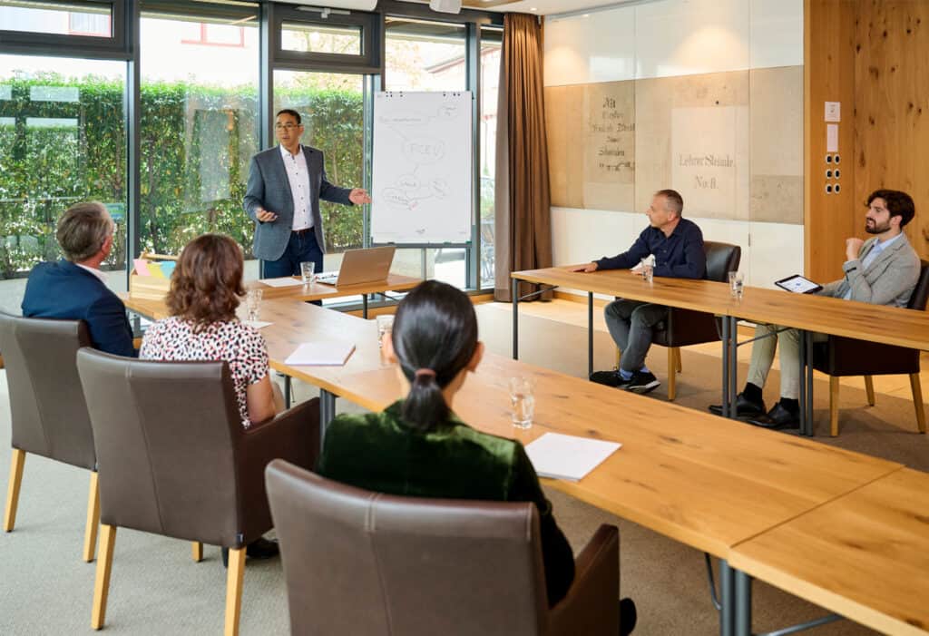 Präsentation einer Strategie mit Unternehmern